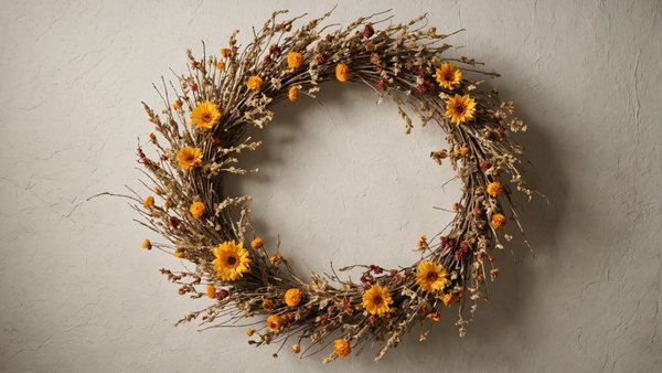 Couronne murale fleur séchée : élégance naturelle pour votre intérieur